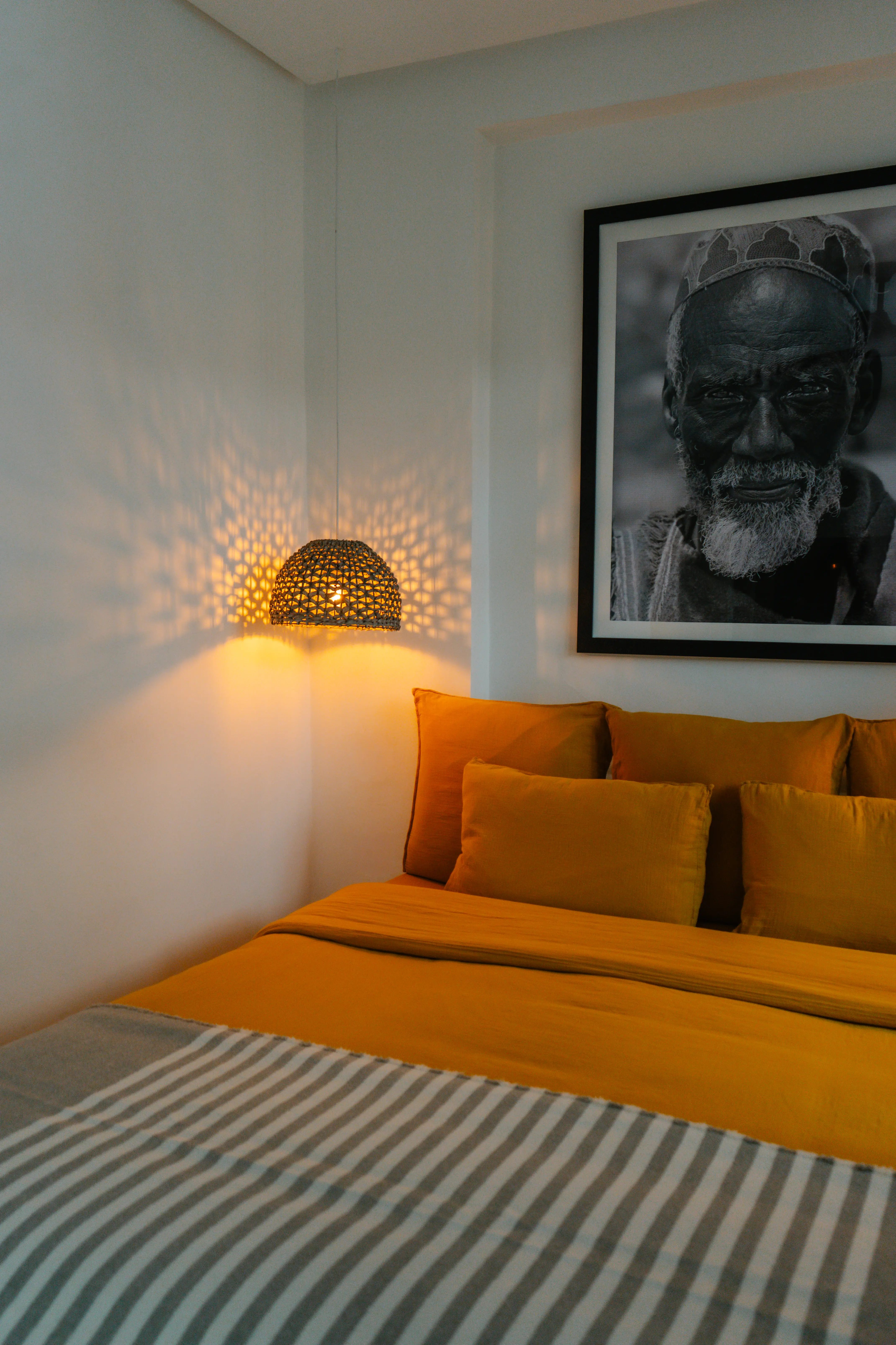 Premium linens and comfortable bedding in a quiet, adults-only suite in the heart of the Medina