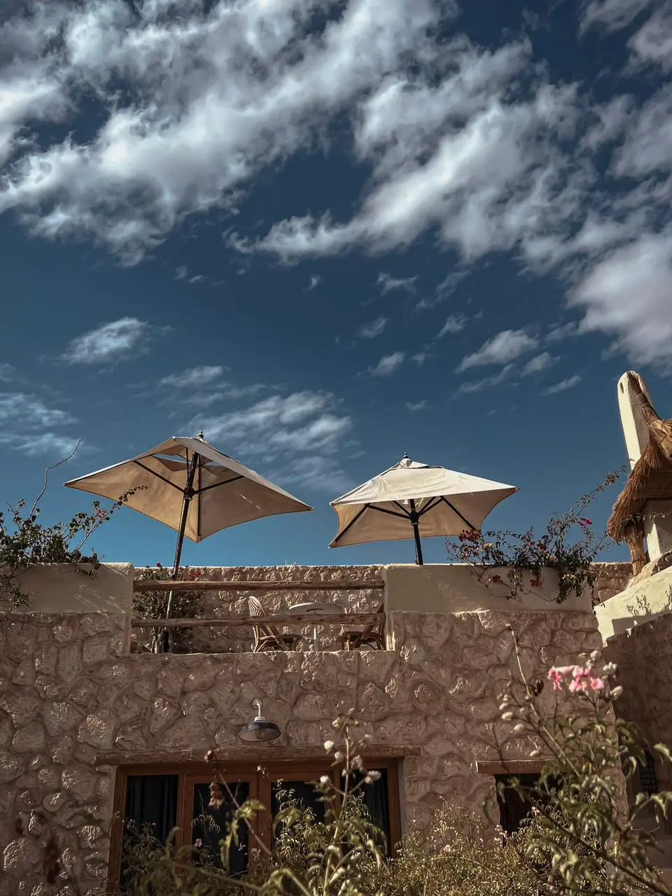 Beautiful sky view above the Pure House Marrakech terrace, symbolizing the freedom and peace of your stay